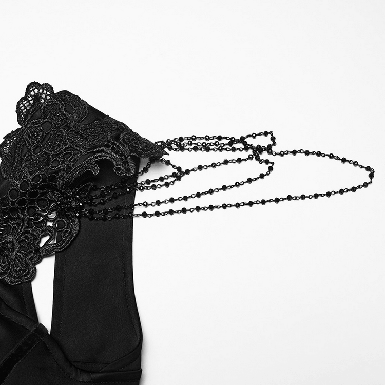 Elegant Black Victorian Gothic Lace Corset Maxi Dress - image 7