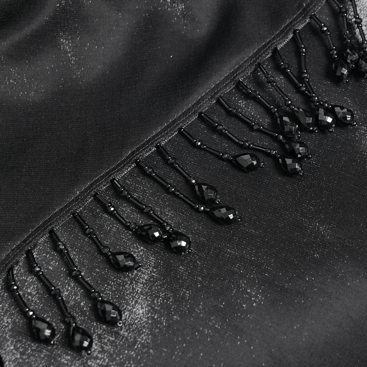 Elegant Corset Dress with Lace Layers and Beaded Trim - image 10