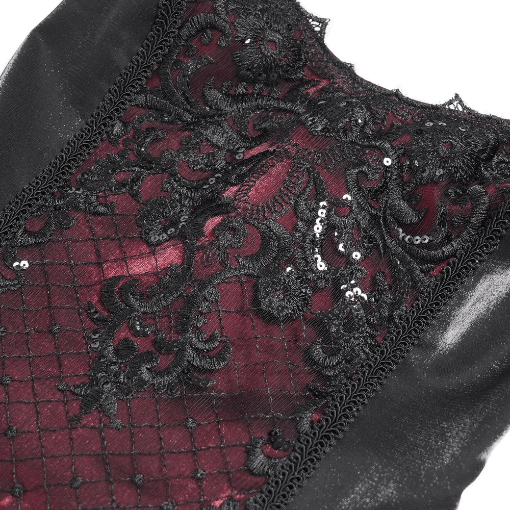 Elegant Corset Dress with Lace Layers and Beaded Trim - image 8