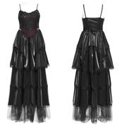 Elegant Corset Dress with Lace Layers and Beaded Trim - image 3