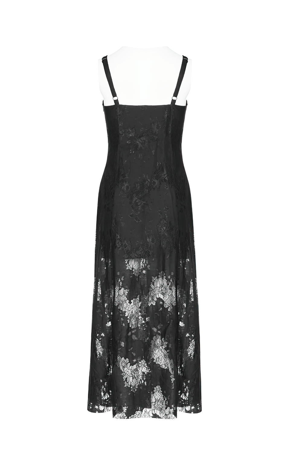 Elegant Dark Gothic Lace Strap Backless Dress - image 6