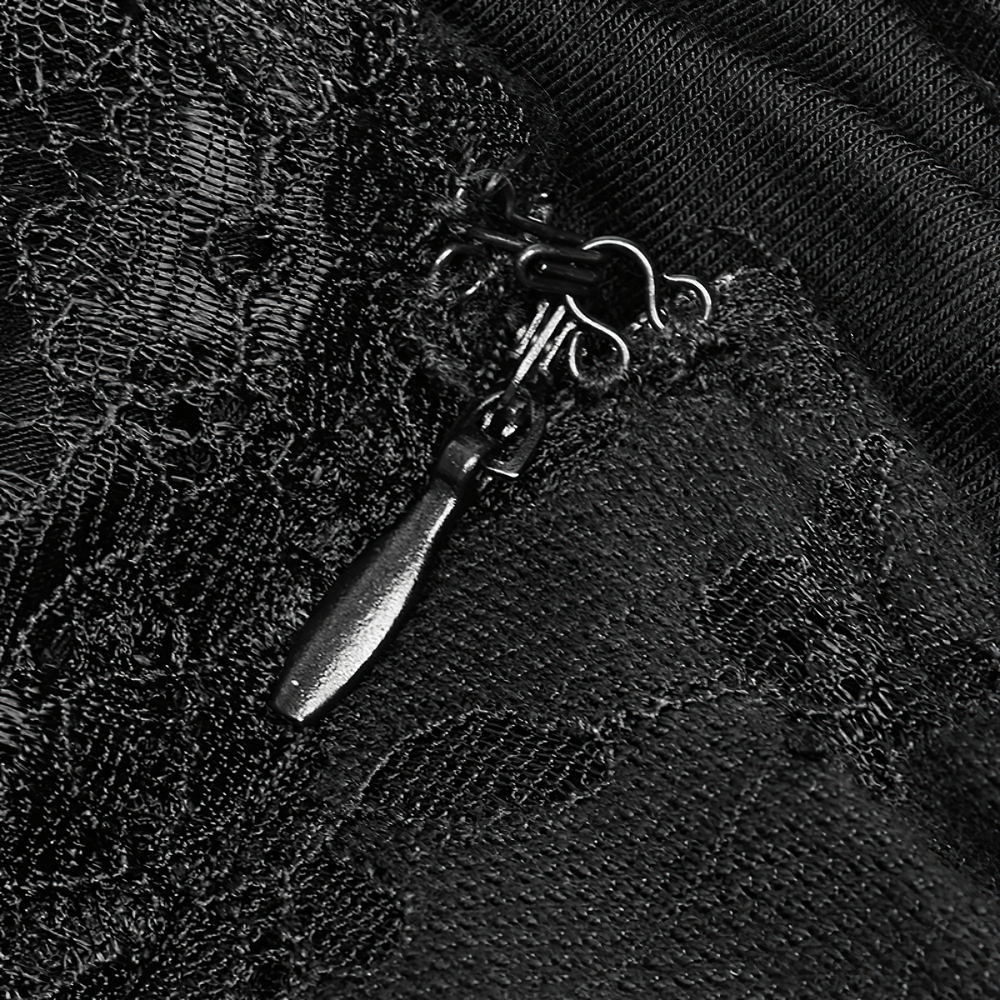 Elegant Dark Gothic Lace Strap Backless Dress - image 9