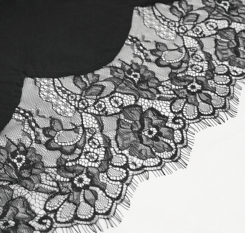 Elegant Deep V-neck Design Long Mermaid Dress / Gothic Black Lace Dress with Cape Sleeves - image 6