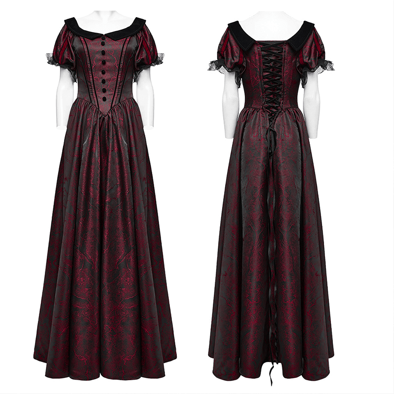 Elegant Gothic Ball Gown - Off-Shoulder Victorian Dress - image 3