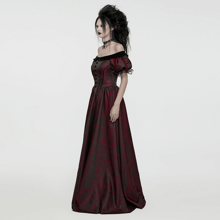 Elegant Gothic Ball Gown - Off-Shoulder Victorian Dress - image 14