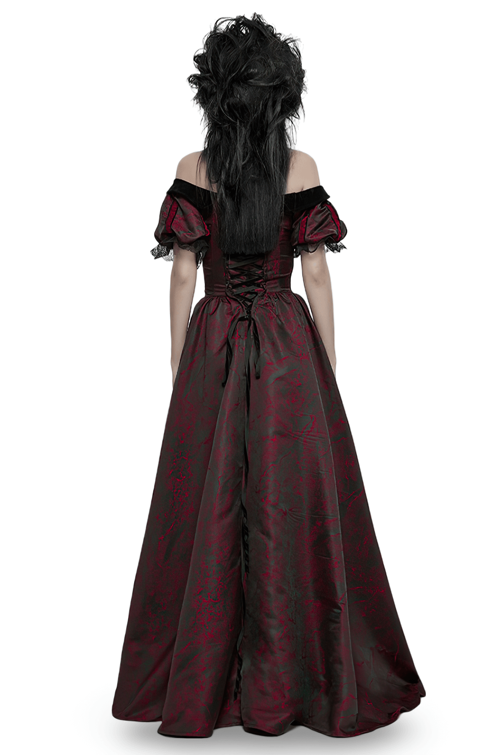 Elegant Gothic Ball Gown - Off-Shoulder Victorian Dress - image 2