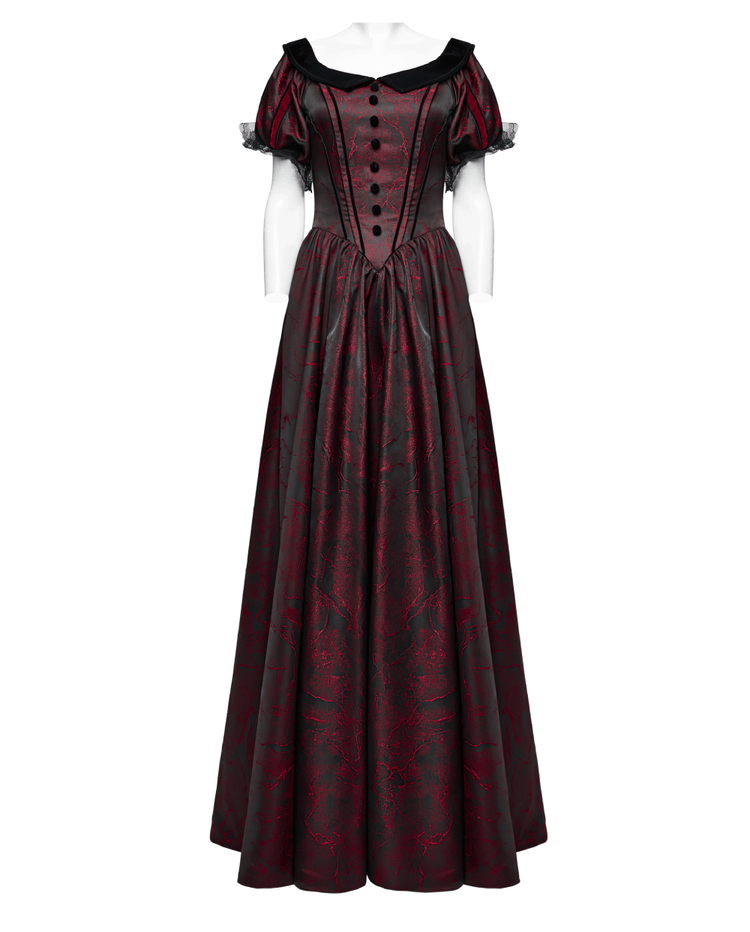 Elegant Gothic Ball Gown - Off-Shoulder Victorian Dress - image 4