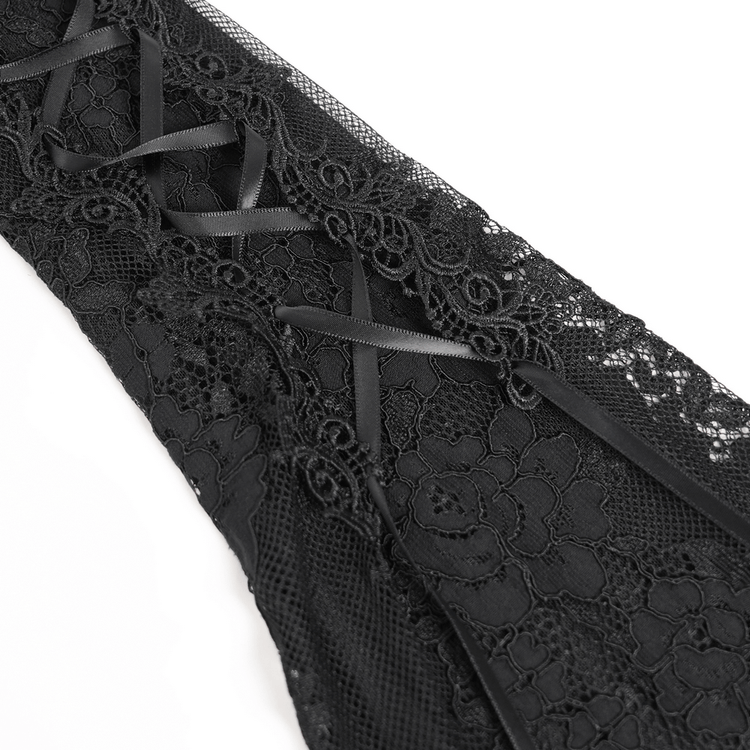 Elegant Gothic Black Lace Mini Dress with Flared Sleeves - image 8