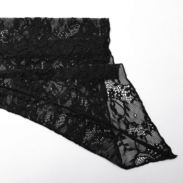 Elegant Gothic Lace and Knit Long Sleeves Black Dress - image 10