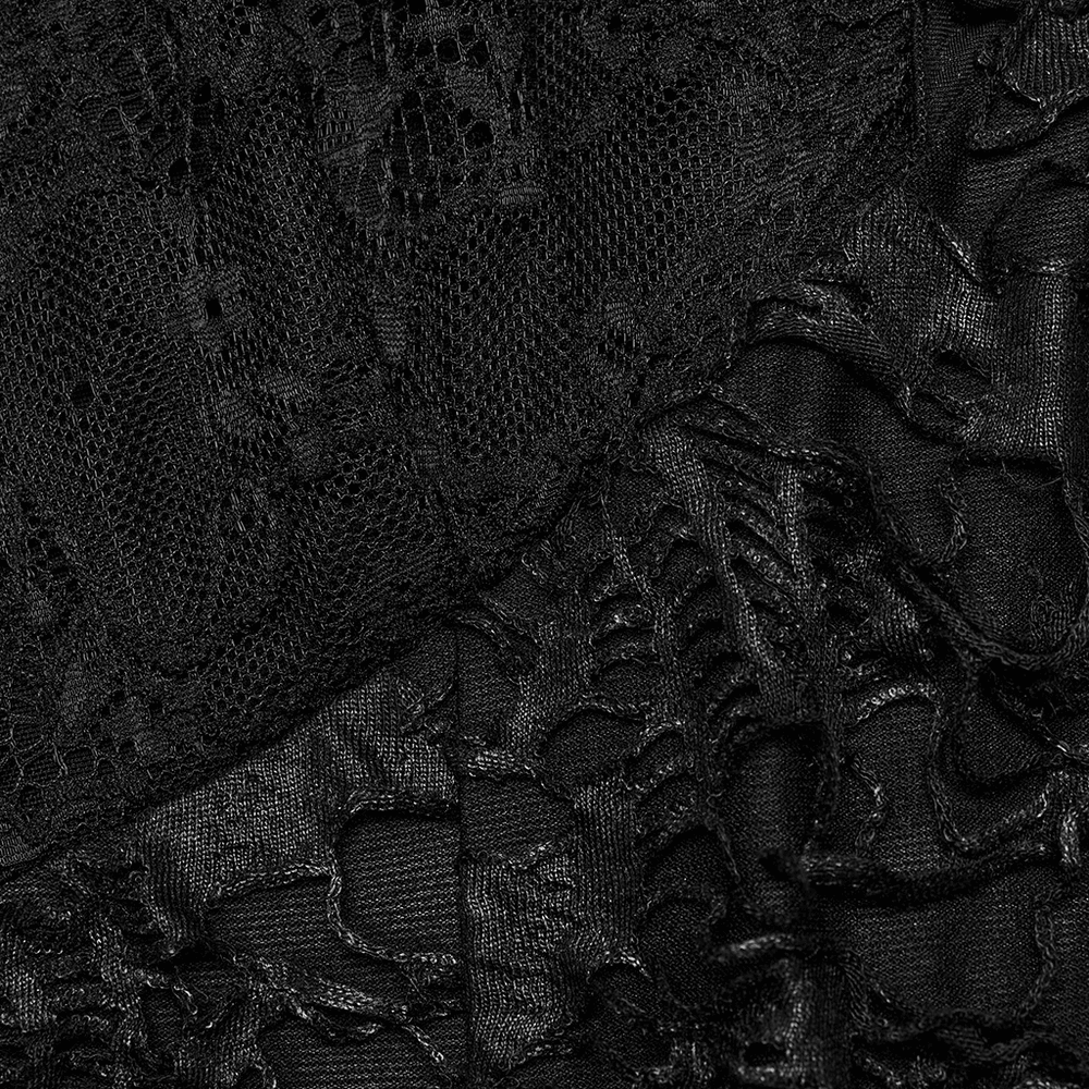 Elegant Gothic Lace and Knit Long Sleeves Black Dress - image 9