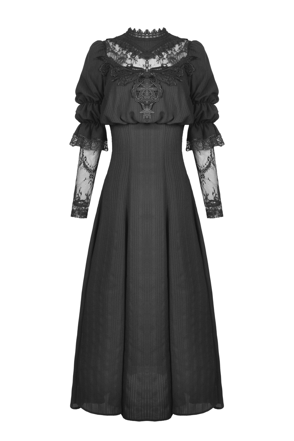 Elegant Gothic Lace Bustier Dress with Maxi Skirt - image 4