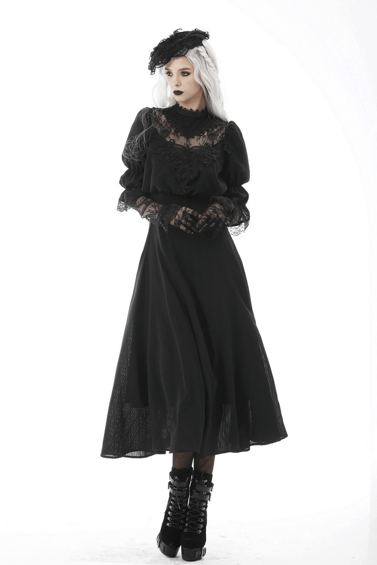 Elegant Gothic Lace Bustier Dress with Maxi Skirt - image 14