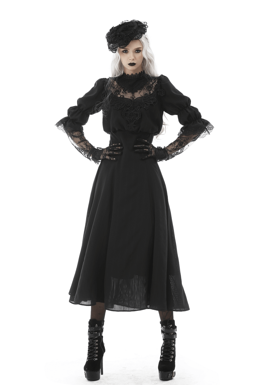 US SALE of Elegant Gothic Lace Bustier Dress with Maxi Skirt - image 1