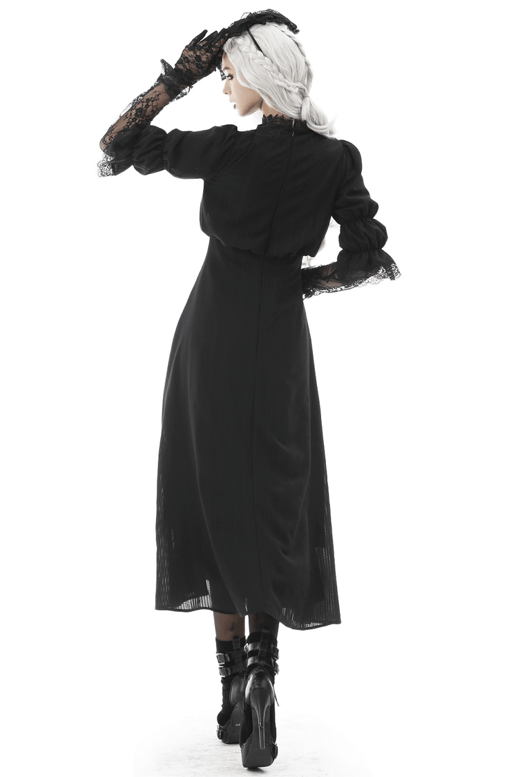 Elegant Gothic Lace Bustier Dress with Maxi Skirt - image 2