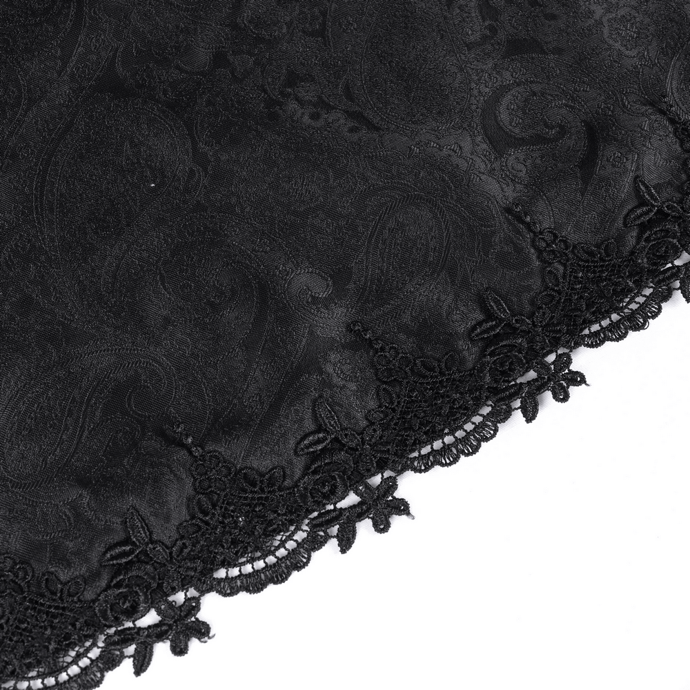 Elegant Gothic Lace Dress with Skulls and Tiered Layers - image 8
