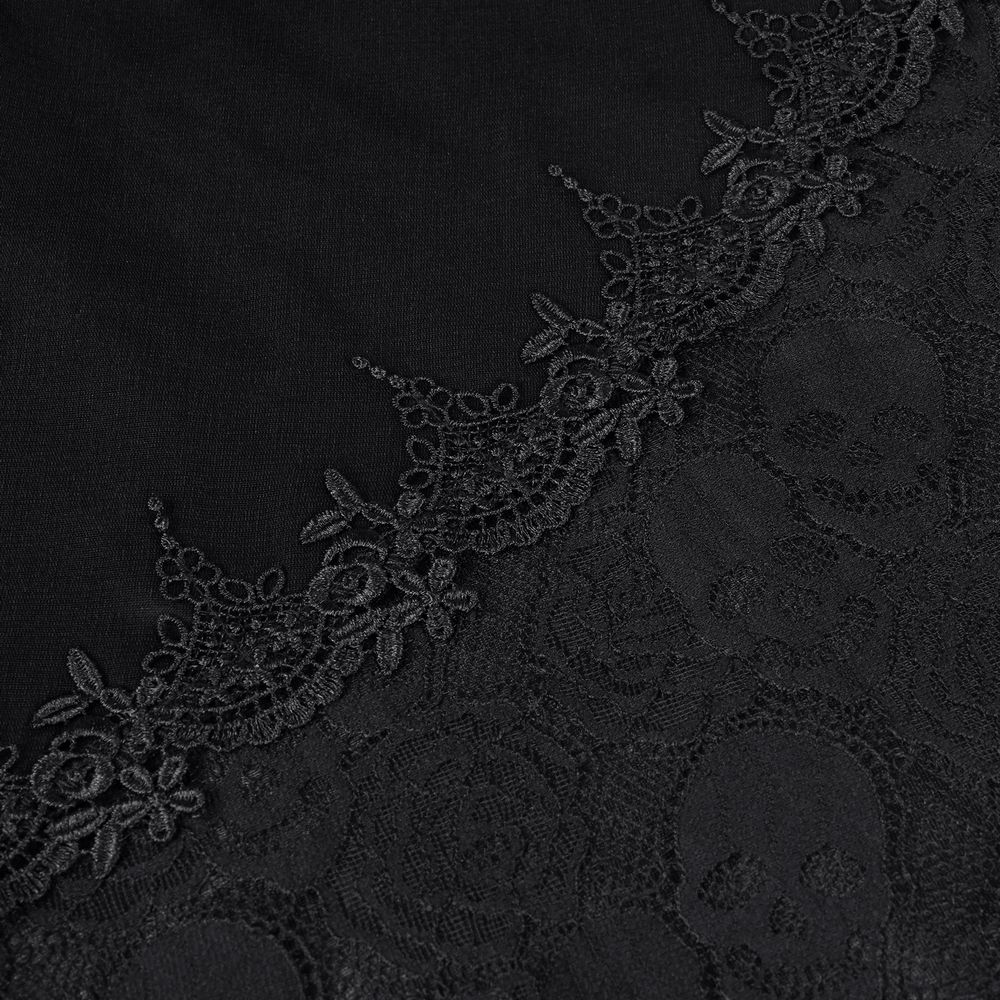 Elegant Gothic Lace Dress with Skulls and Tiered Layers - image 10