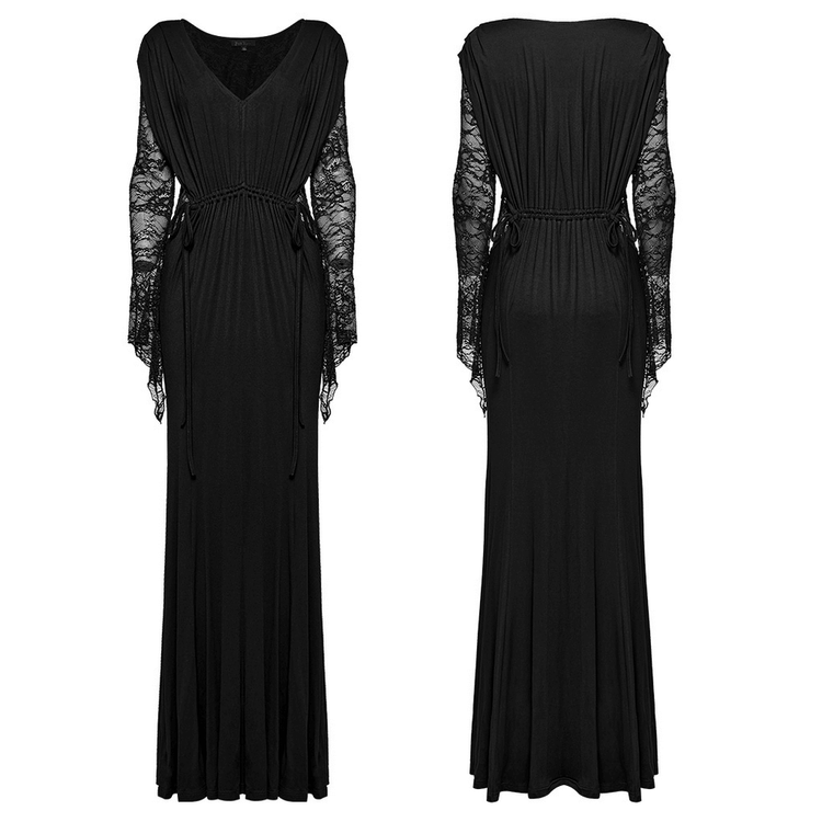 Elegant Gothic Lace Sleeved Maxi Dress for Women - image 3