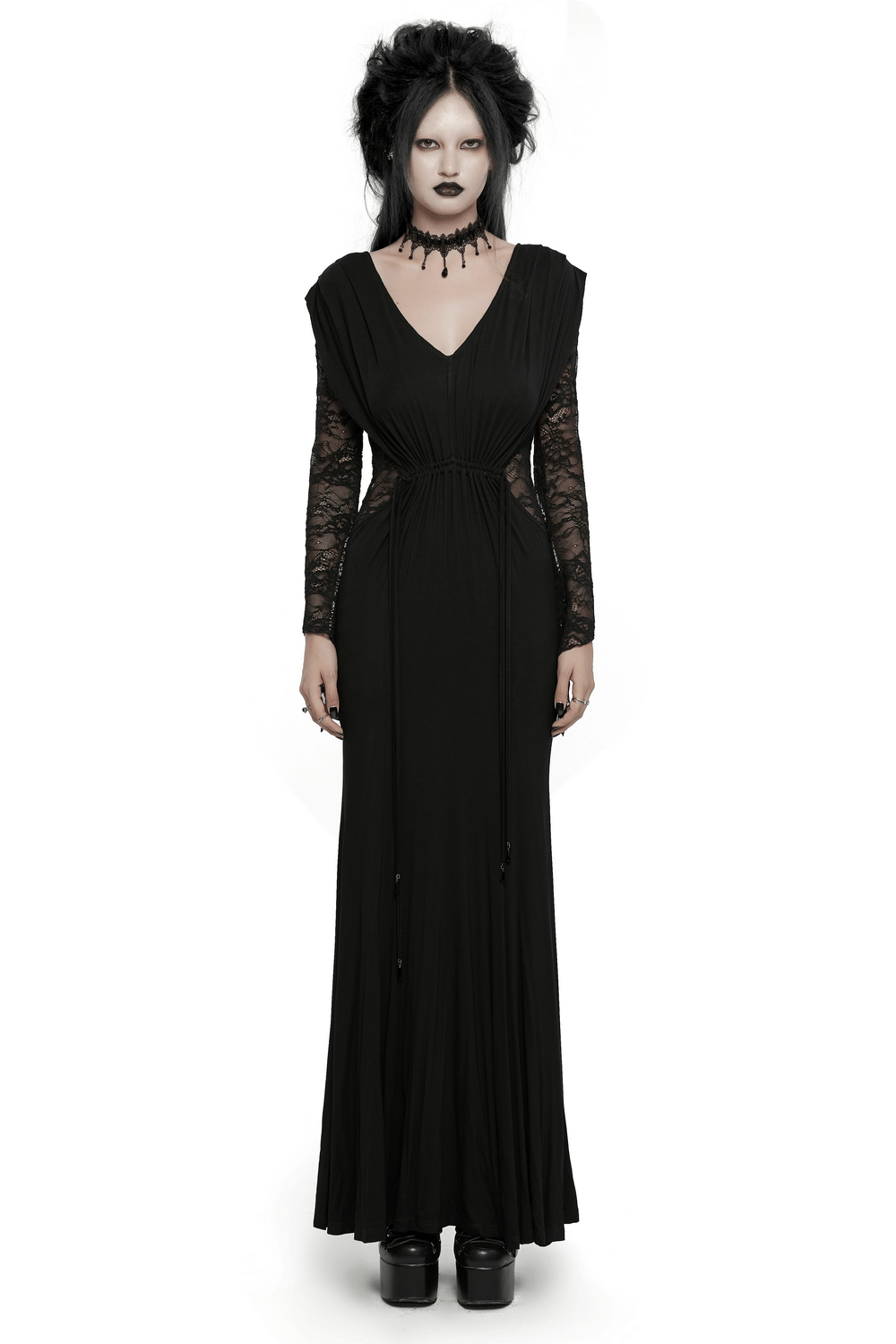 Elegant Gothic Lace Sleeved Maxi Dress for Women - image 1