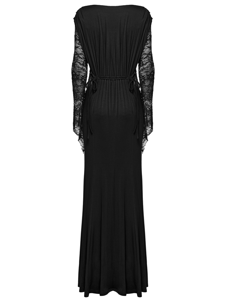 Elegant Gothic Lace Sleeved Maxi Dress for Women - image 6