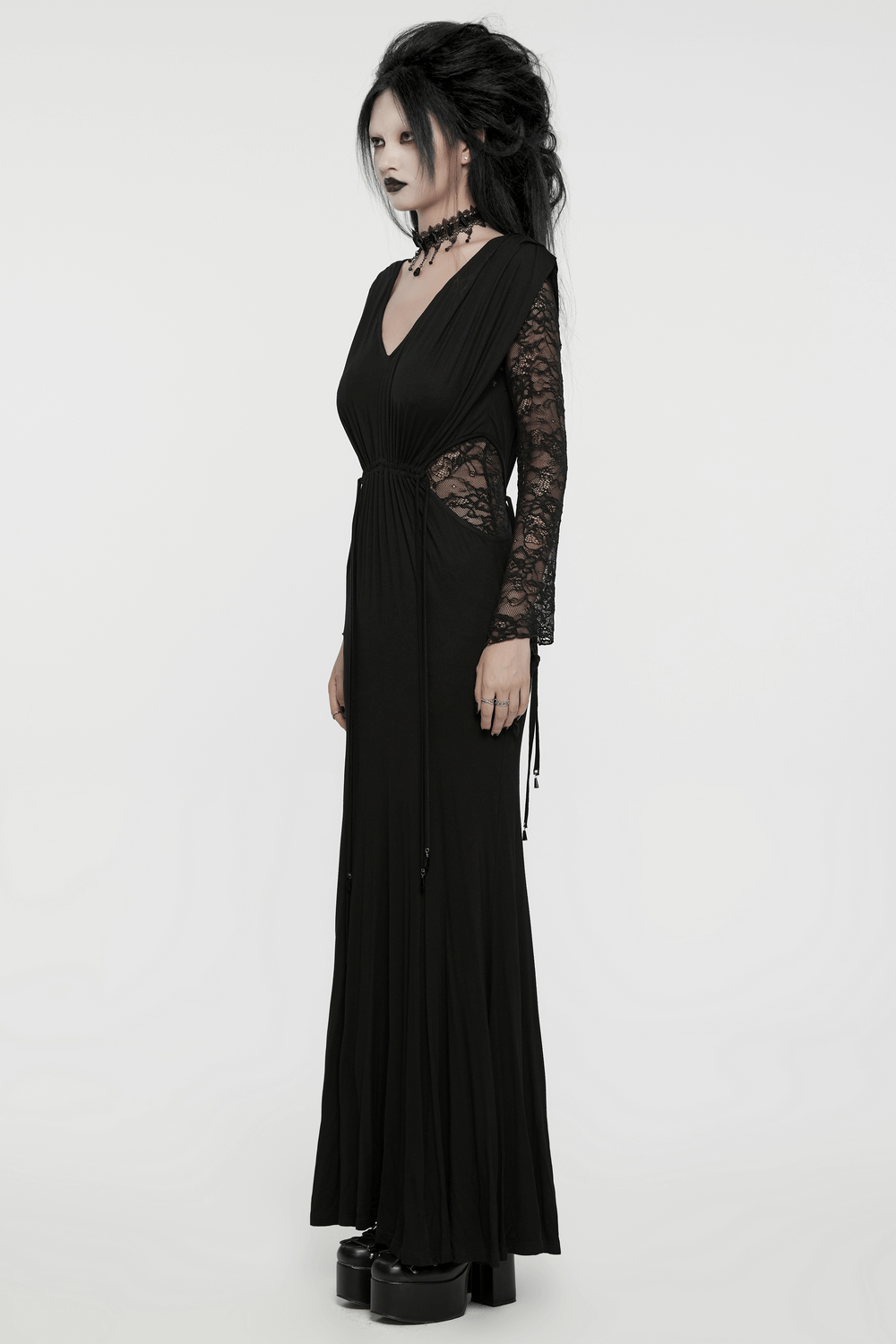 Elegant Gothic Lace Sleeved Maxi Dress for Women - image 12