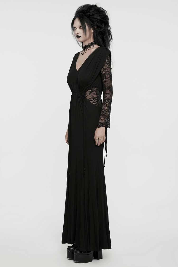 Elegant Gothic Lace Sleeved Maxi Dress for Women - image 12