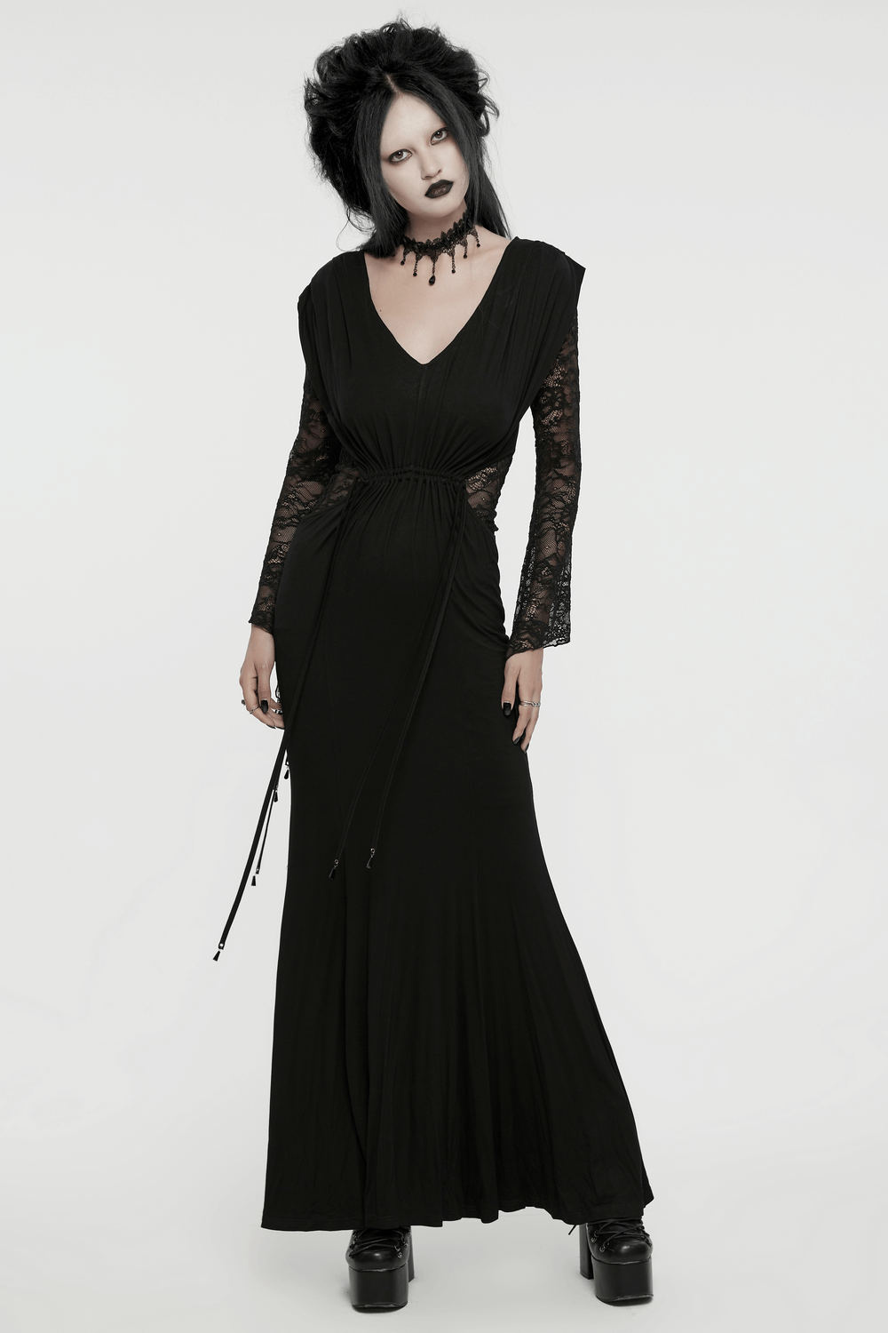 Elegant Gothic Lace Sleeved Maxi Dress for Women - image 13