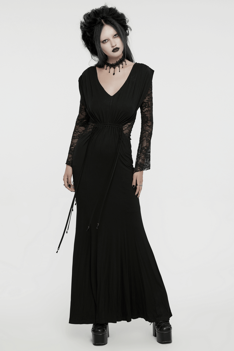 Elegant Gothic Lace Sleeved Maxi Dress for Women - image 13