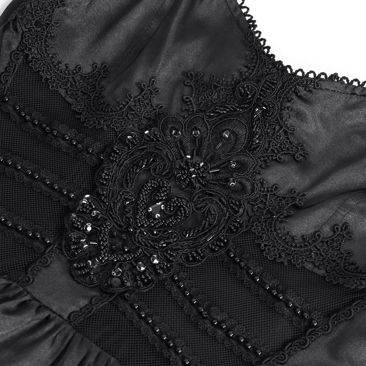 Elegant Gothic Lace Tiered Ruffle Maxi Dress with Straps - image 6