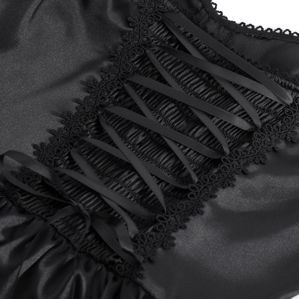 Elegant Gothic Lace Tiered Ruffle Maxi Dress with Straps - image 8