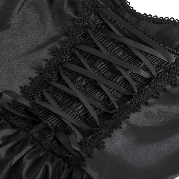 Elegant Gothic Lace Tiered Ruffle Maxi Dress with Straps - image 8