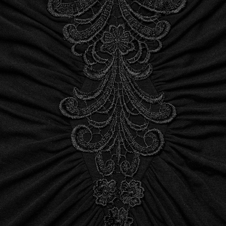 Elegant Gothic Long Flared Sleeved Dress With Concealed Zipper - image 7
