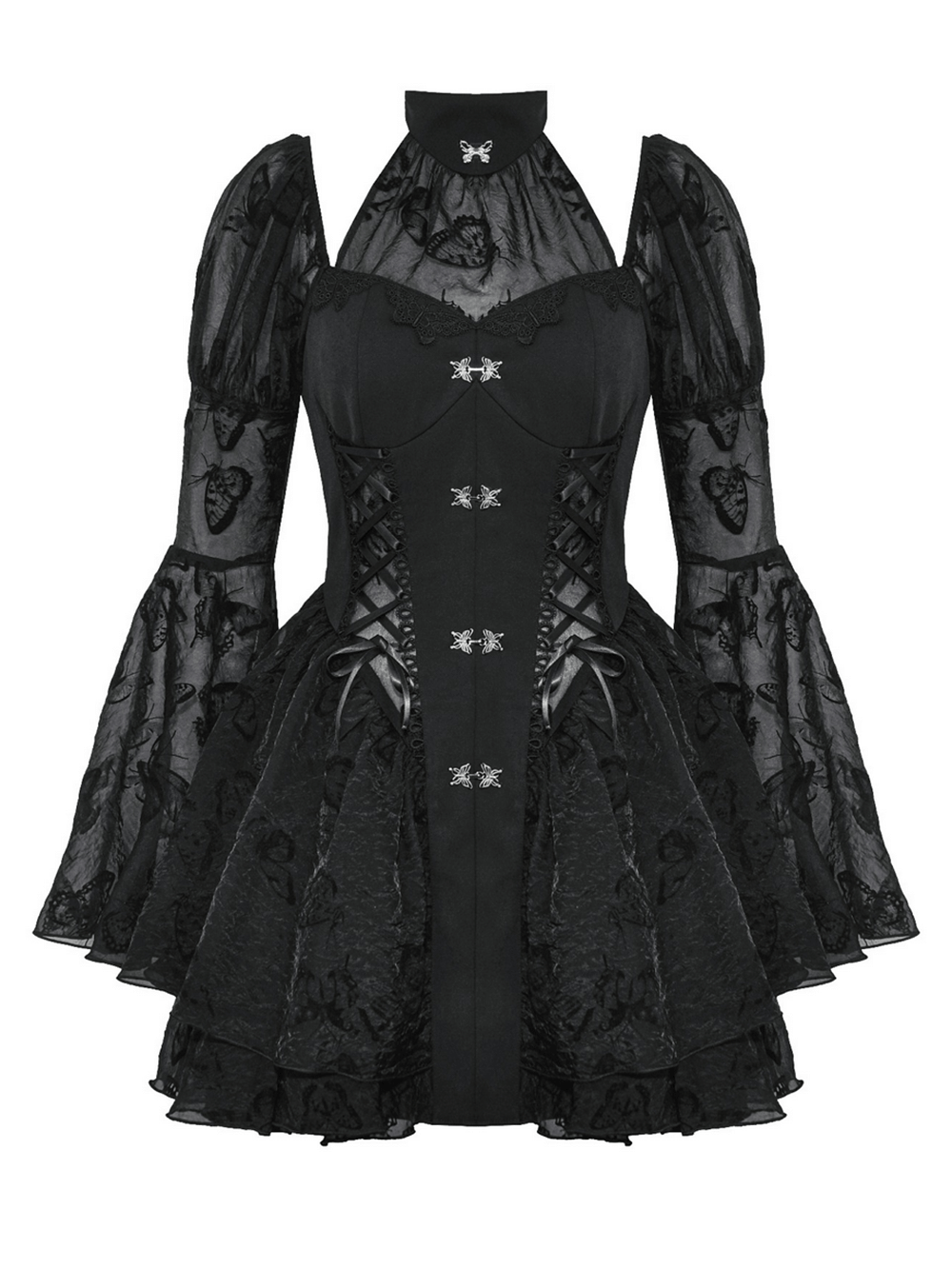 Elegant Gothic Mini Dress with Butterfly Accents - image 4