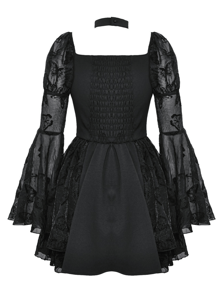 Elegant Gothic Mini Dress with Butterfly Accents - image 5