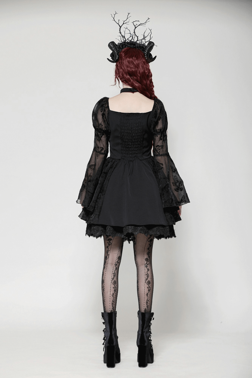 Elegant Gothic Mini Dress with Butterfly Accents - image 17