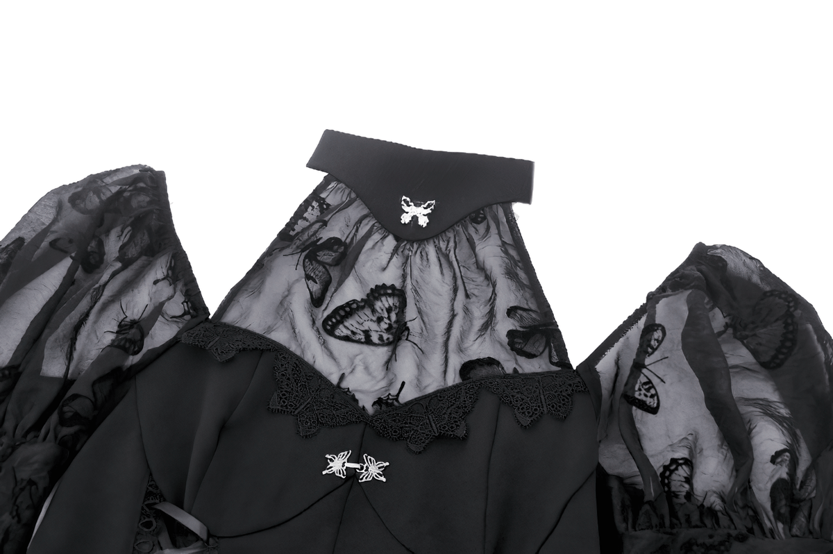 Elegant Gothic Mini Dress with Butterfly Accents - image 6