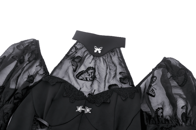Elegant Gothic Mini Dress with Butterfly Accents - image 6