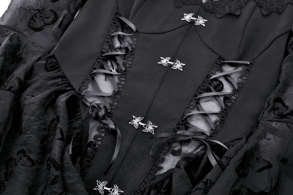 Elegant Gothic Mini Dress with Butterfly Accents - image 9