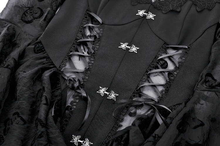 Elegant Gothic Mini Dress with Butterfly Accents - image 9