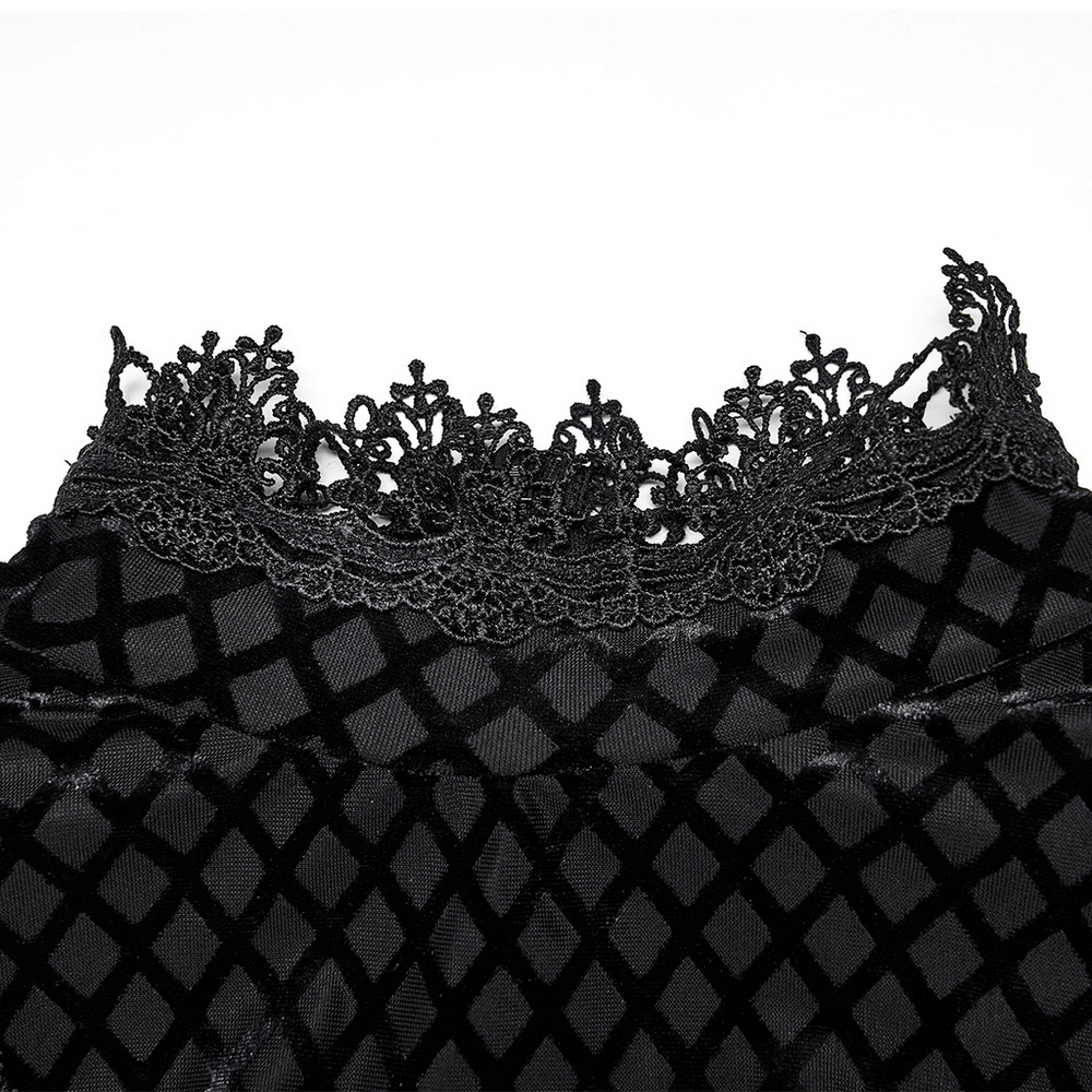 Elegant Lace-Collar Velvet Gothic Dress With Zipper in the Back - image 7