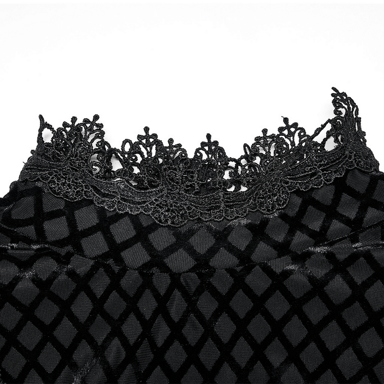 Elegant Lace-Collar Velvet Gothic Dress With Zipper in the Back - image 7