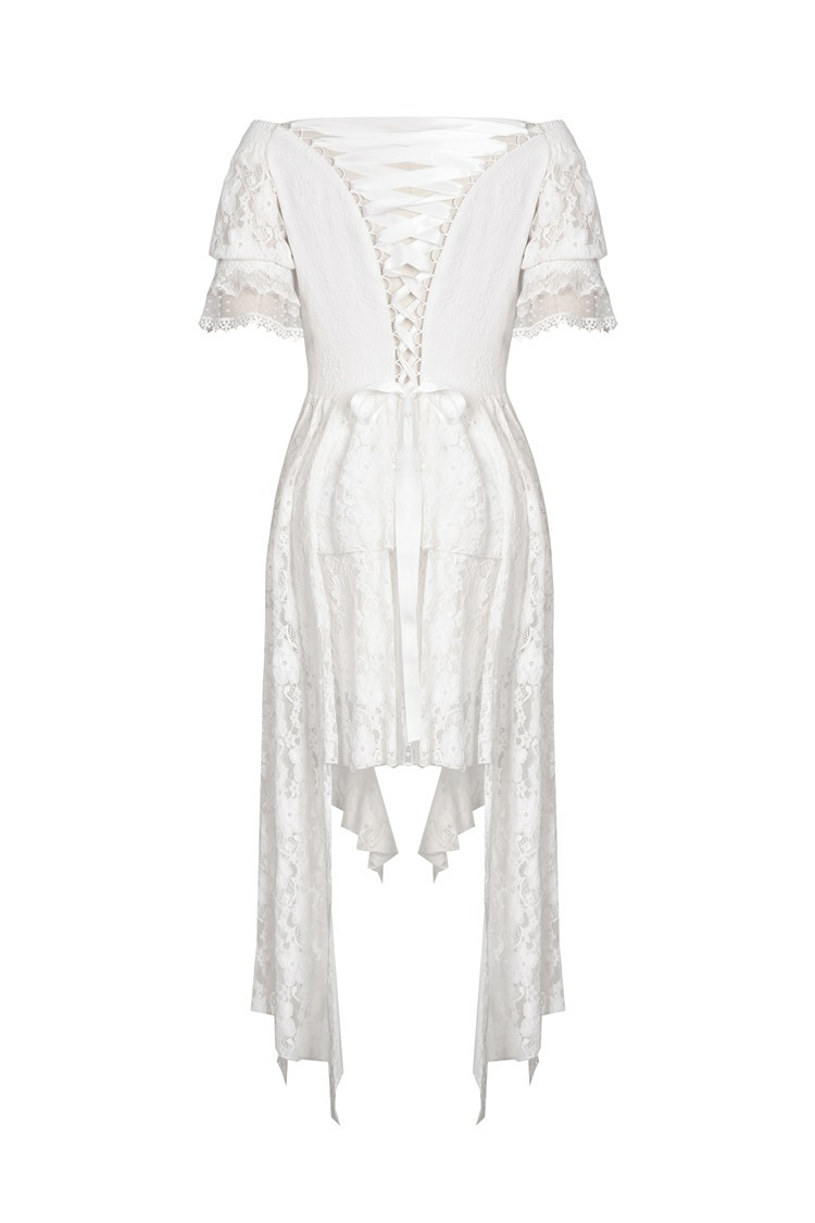 Elegant Lace Off-Shoulder Dress with Asymmetrical Hem - image 5