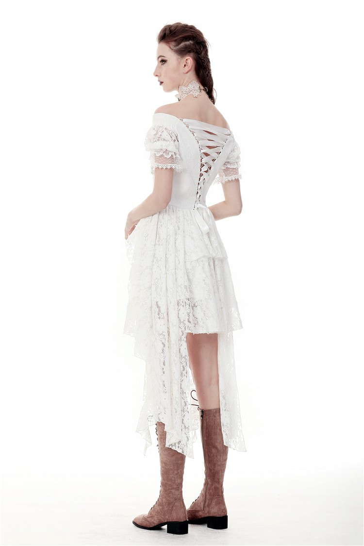 Elegant Lace Off-Shoulder Dress with Asymmetrical Hem - image 13