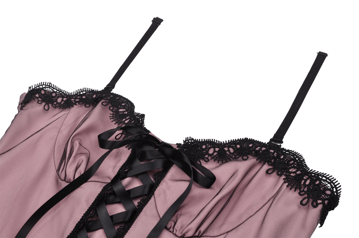 Elegant Lace-Up Dress with Ruffled Hem and Delicate Details - image 6
