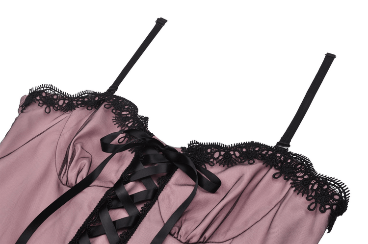 Elegant Lace-Up Dress with Ruffled Hem and Delicate Details - image 6