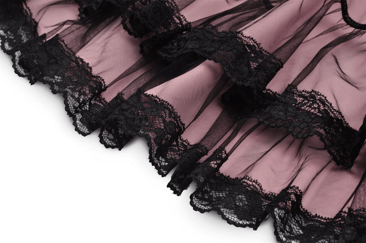 Elegant Lace-Up Dress with Ruffled Hem and Delicate Details - image 10