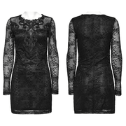 Elegant Long Sleeved Lace Slim Fit Black Formal Dress - image 3