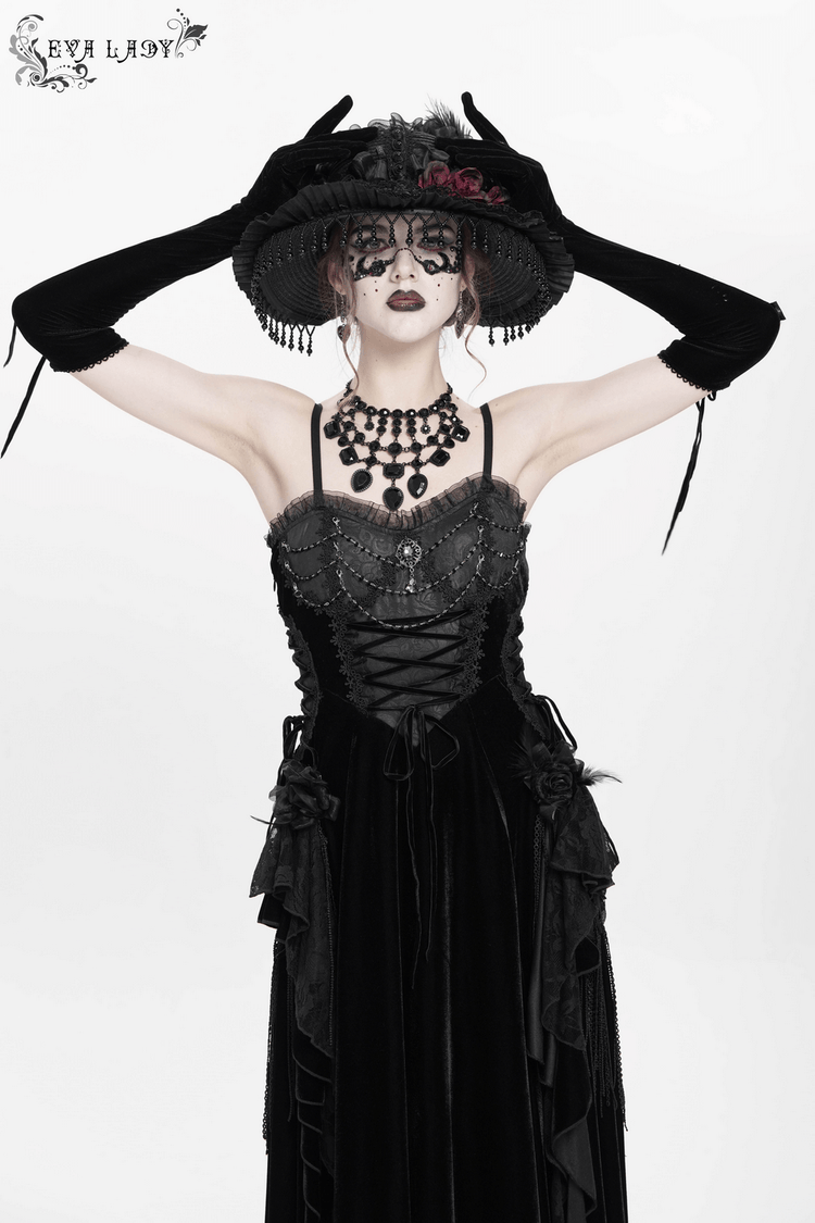 Elegant Maxi Dress with Lace Corset and Beaded Detail - image 18