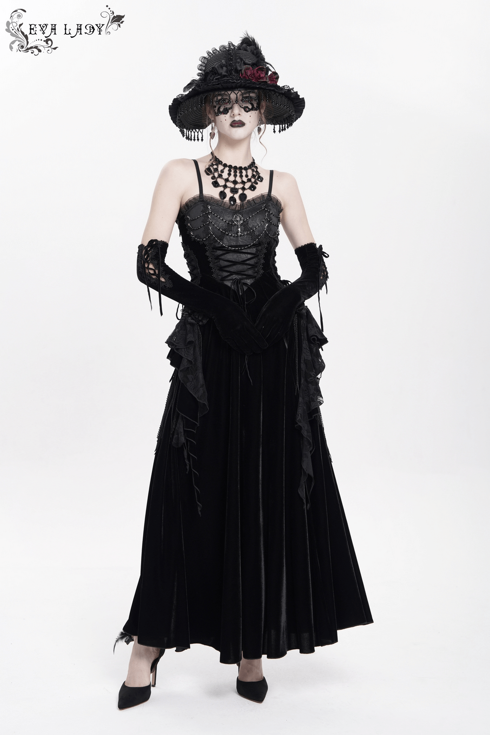 Elegant Maxi Dress with Lace Corset and Beaded Detail - image 20