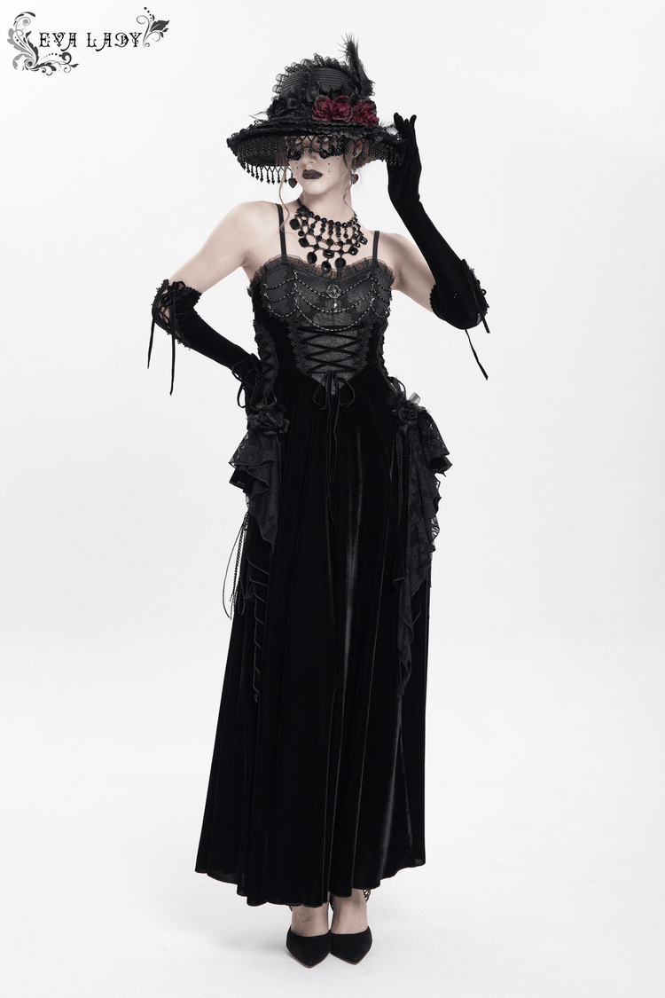 Elegant Maxi Dress with Lace Corset and Beaded Detail - image 21