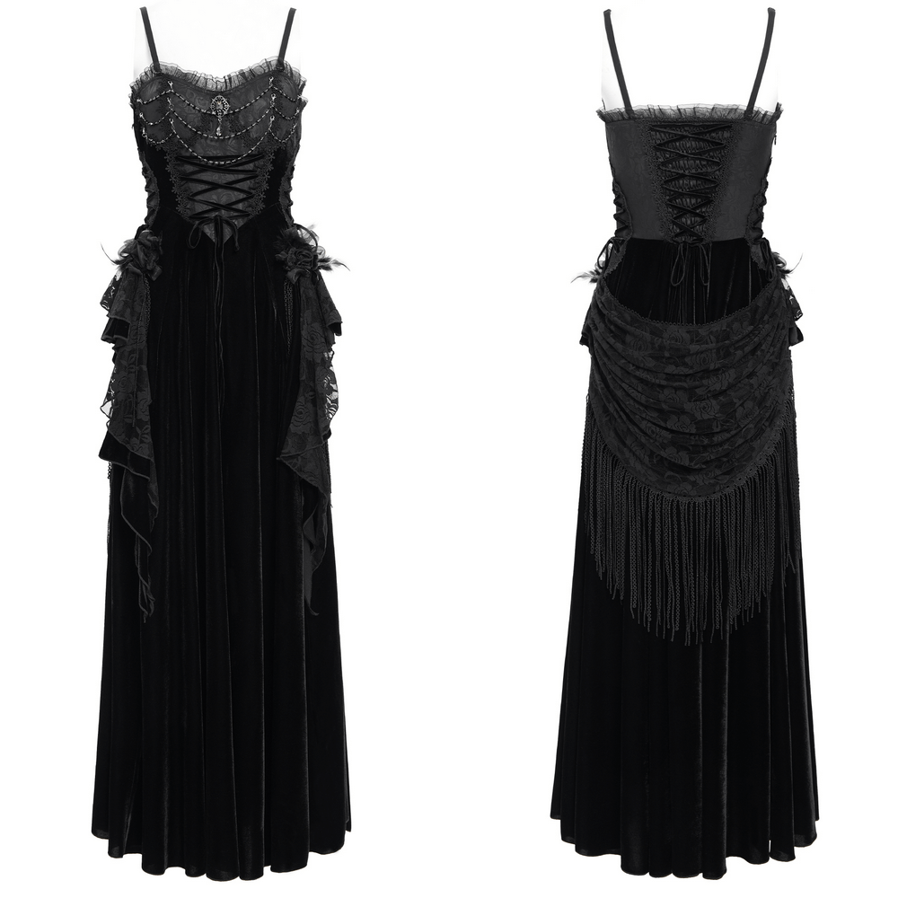 Elegant Maxi Dress with Lace Corset and Beaded Detail - image 3